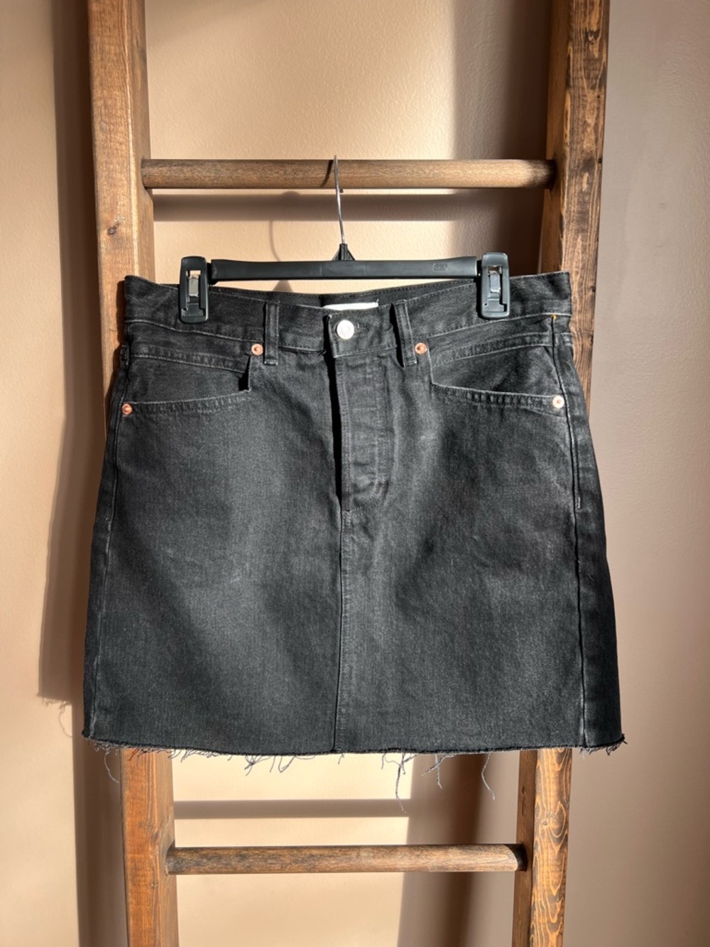 MNG Black Denim Mini Skirt - Classic Casual